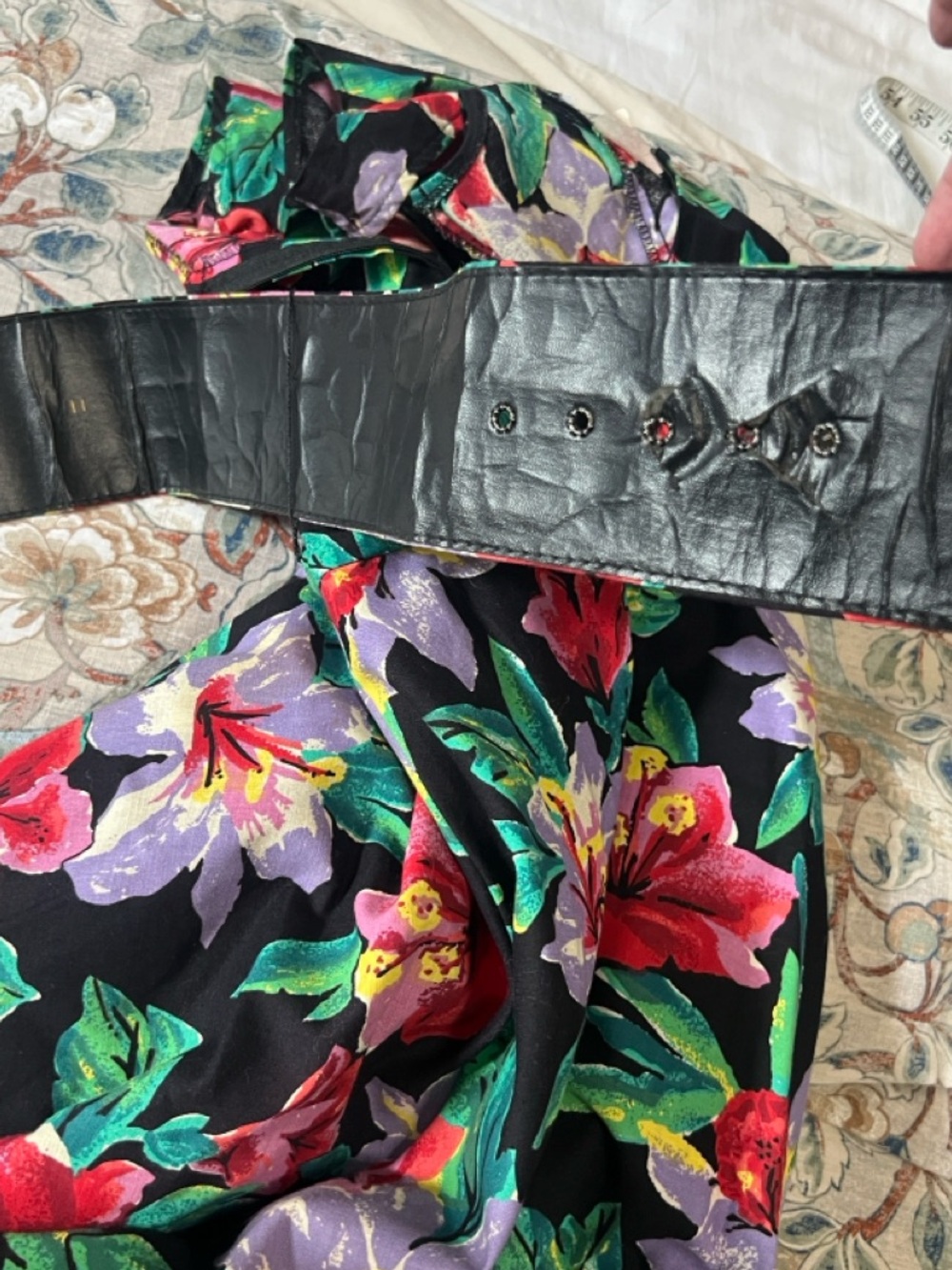 VTG,DBA LA Fit/Flare Dress Bold Print Tulle Belted Rockabilly Party,EUC, Size S - Picture 6 of 12